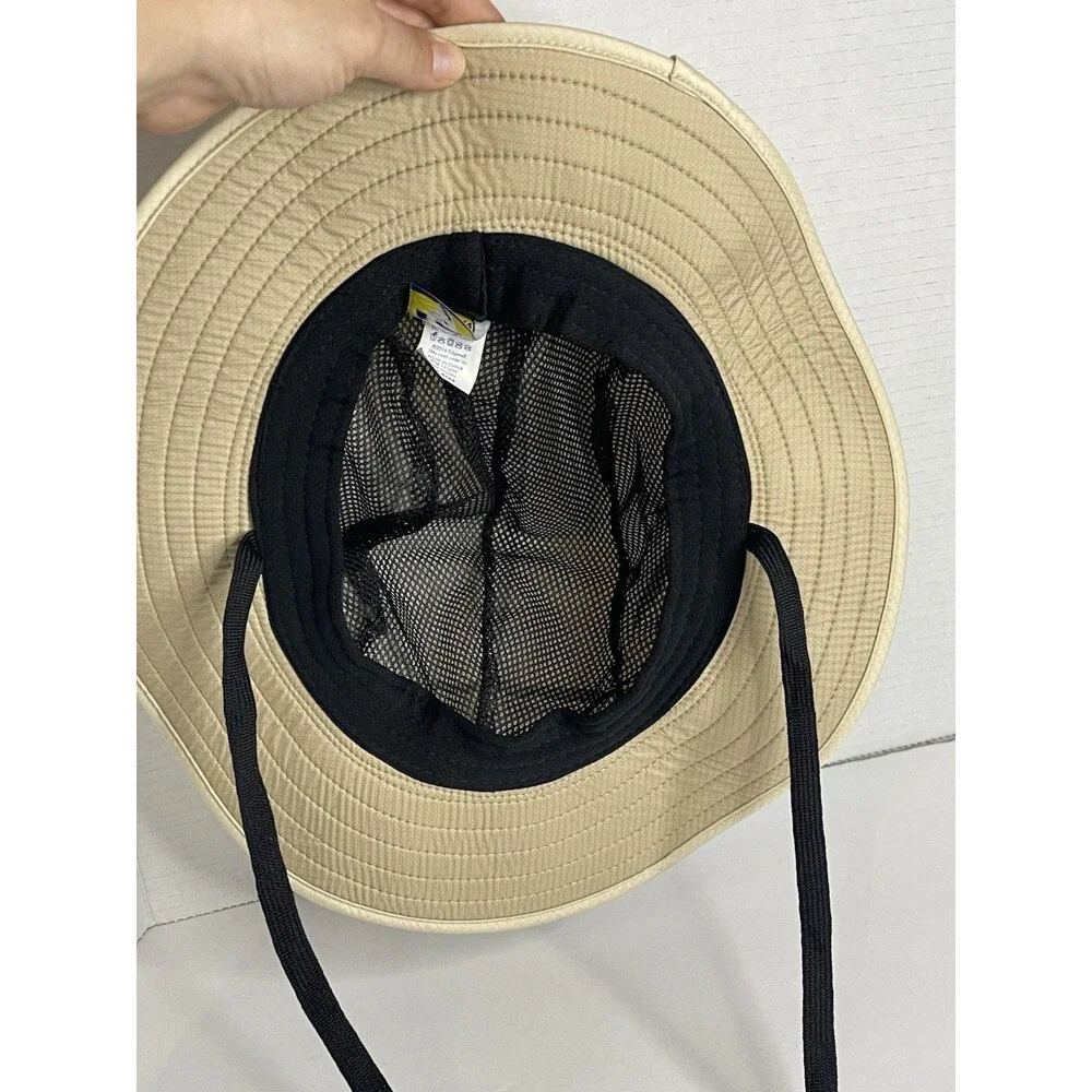 Women's Banana Boat Khaki Tan Outdoor Bucket Hat With Adjustable Head & Neck Tie